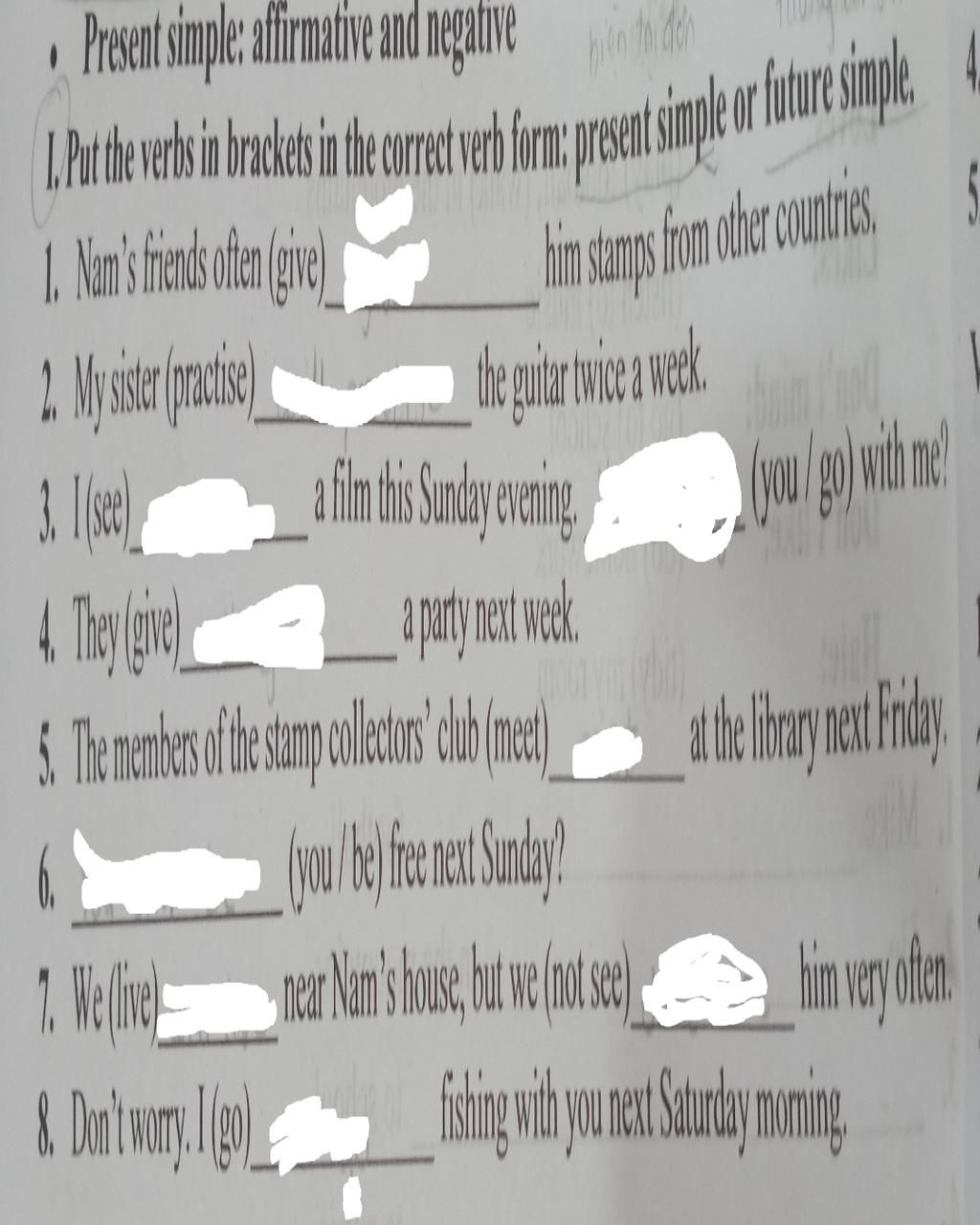 Present simple affirmative and negative 1. Put the verbs in brackets in ...