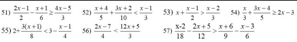 2x-1 x+1 4x-5 x+4 3x+2x-1 x-1 x 2 3x-4 51) 52) + 53) x+ 8 4