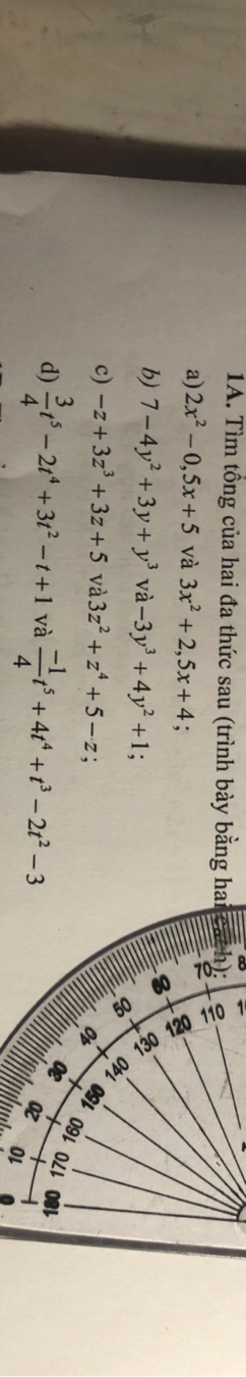 1A T m T ng C a Hai a Th c Sau tr nh B y B ng Hai Ch A 2x2 0 5x 5 1a t m t ng c a hai a th c sau tr nh b y b ng hai ch a 2x2 0 5x 5